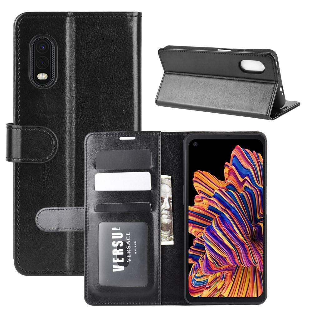 Samsung Galaxy Xcover Pro Leren hoesje Bookcover Zwart