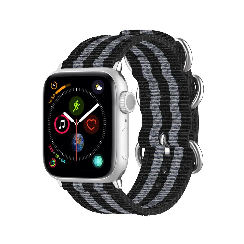 Apple Watch 45mm Series 9 Natobandje zwart/grijs