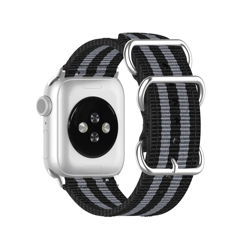 Apple Watch 44mm Natobandje zwart/grijs