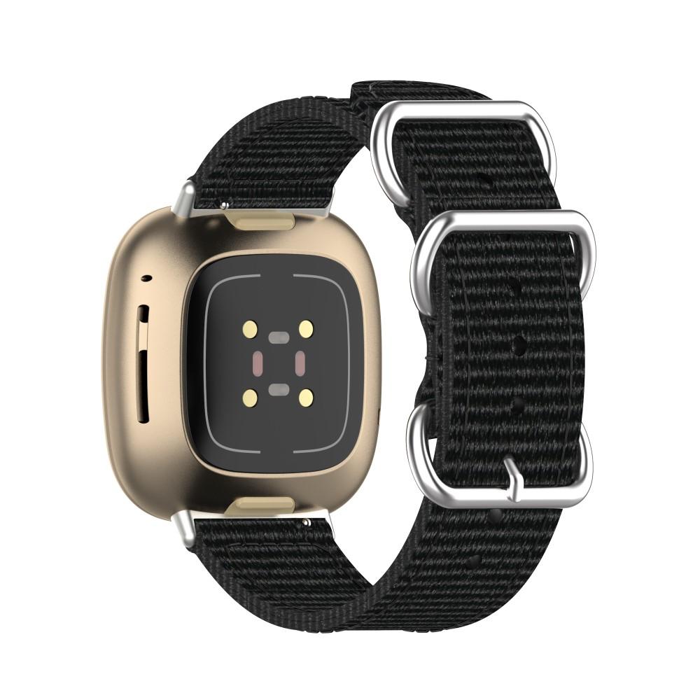 Fitbit Versa 3/Sense Natobandje Zwart