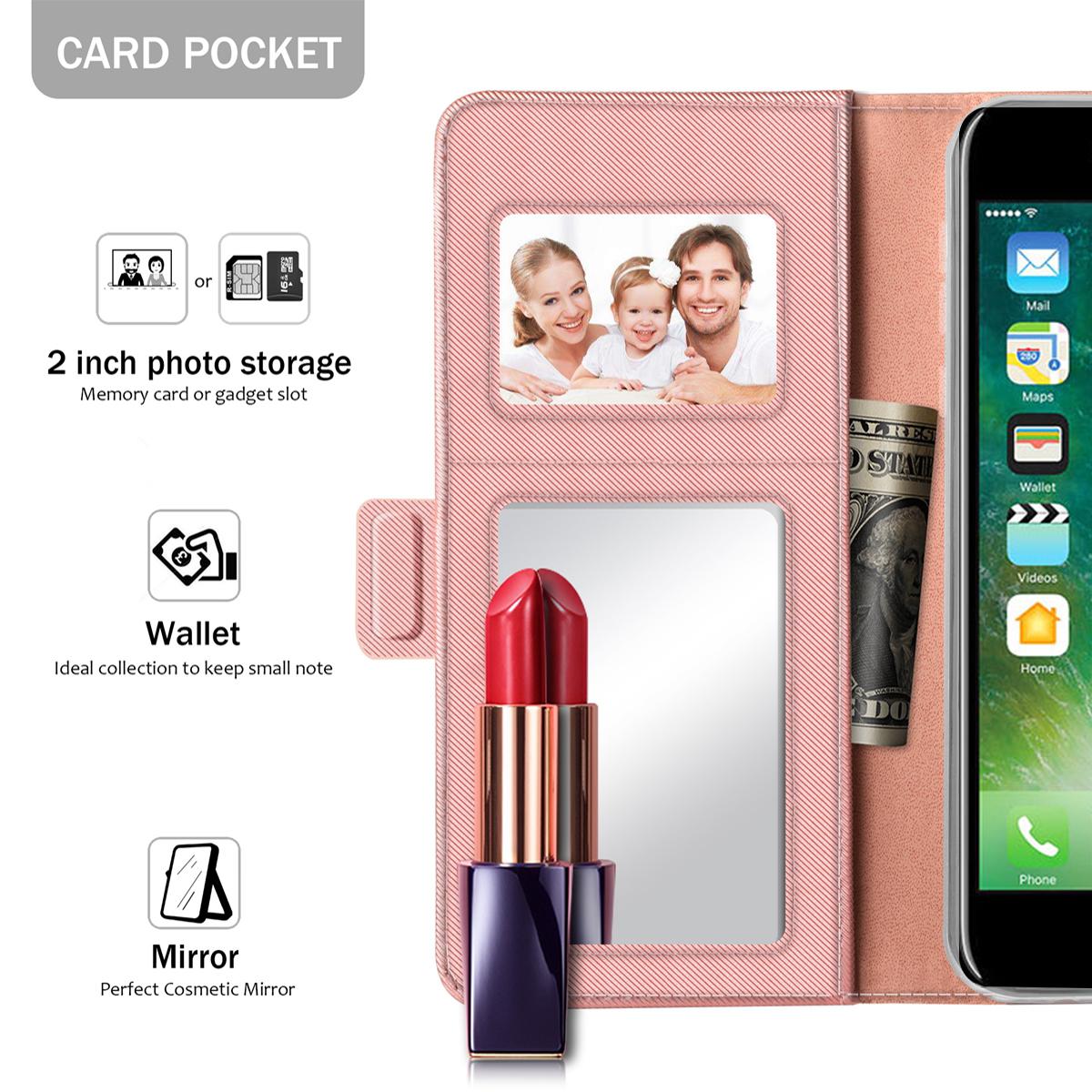 iPhone SE (2020) Bookcover Hoesje met Spiegel roze goud