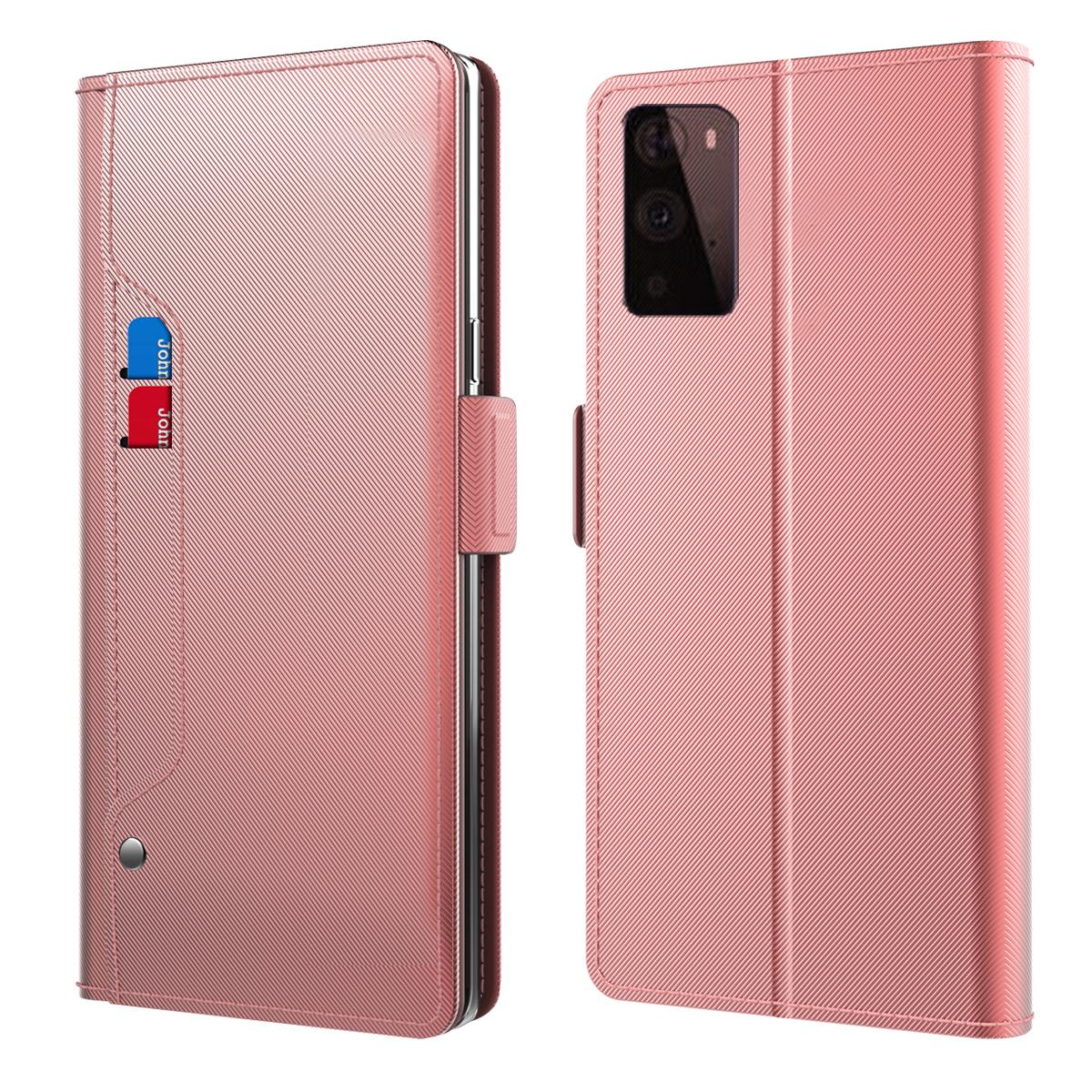 OnePlus 9 Pro Bookcover Hoesje met Spiegel Roze goud