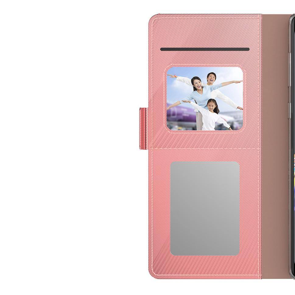 OnePlus 9 Bookcover Hoesje met Spiegel Roze goud