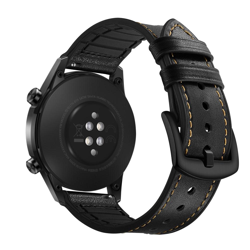 Huawei Watch GT 2 Pro/GT 2 46mm/GT 2e Premium Leren bandje Zwart