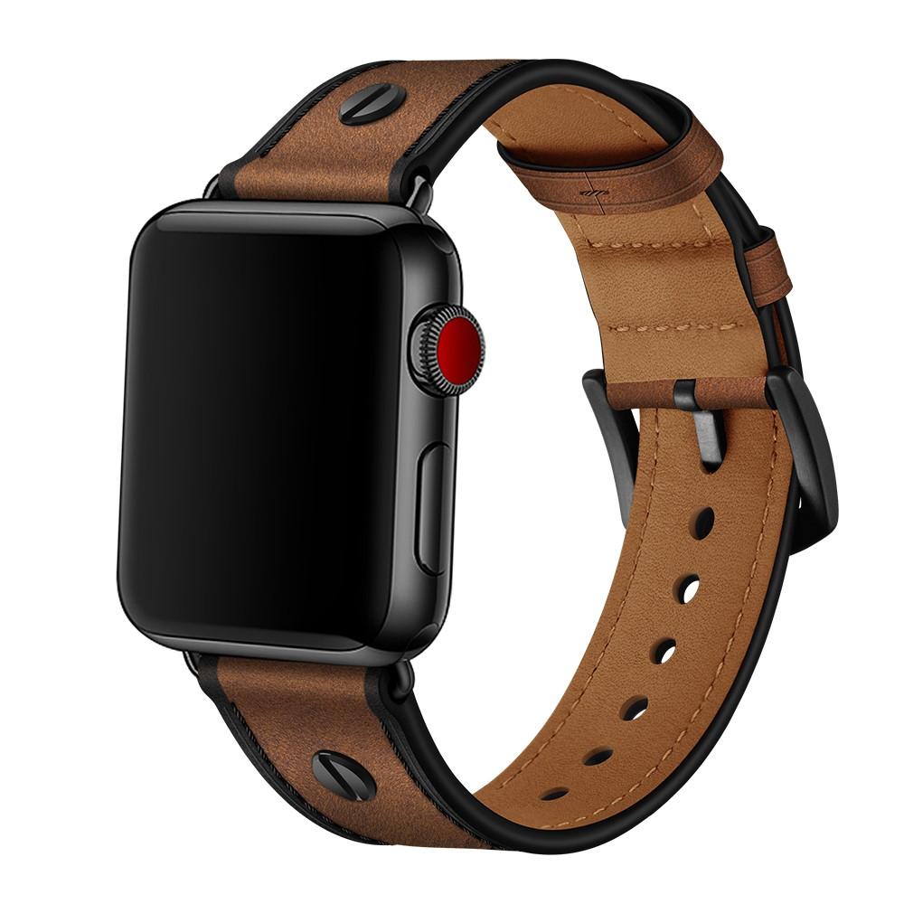 Apple Watch Ultra 49mm Premium Stud bandje bruin