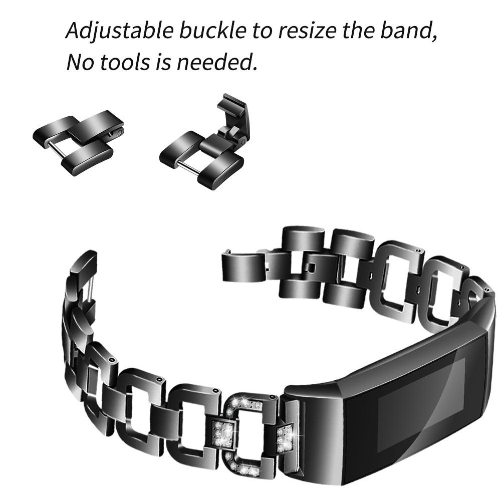 Fitbit Charge 3/4 Rhinestone Bracelet Zwart