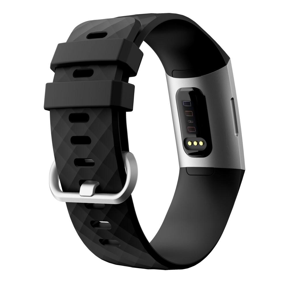 Fitbit Charge 3/4 Siliconen bandje Zwart