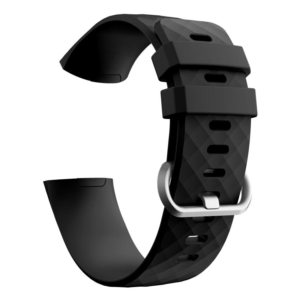Fitbit Charge 3/4 Siliconen bandje Zwart