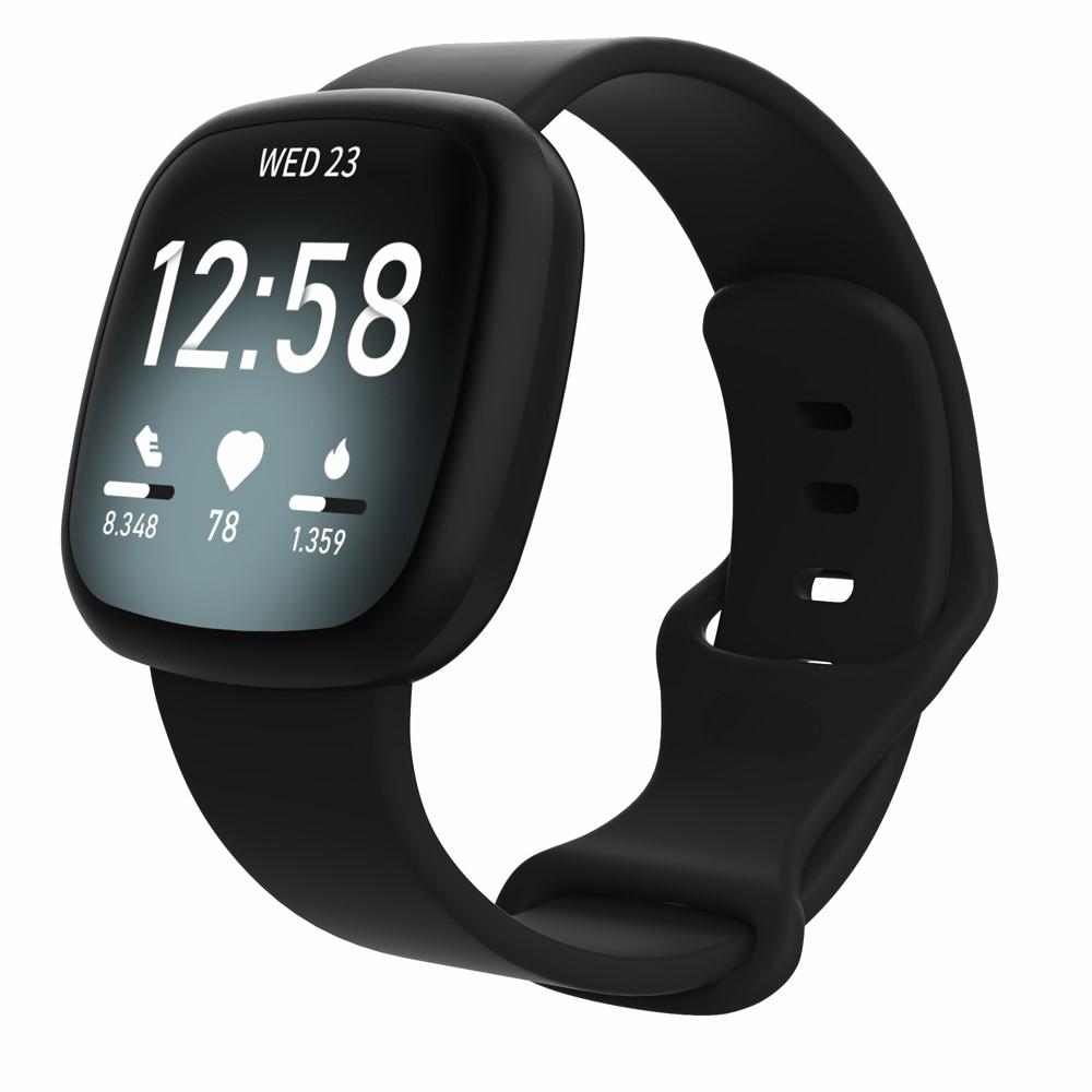 Fitbit Versa 3/Sense Siliconen bandje Zwart