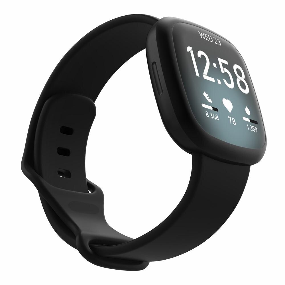 Fitbit Versa 3/Sense Siliconen bandje Zwart