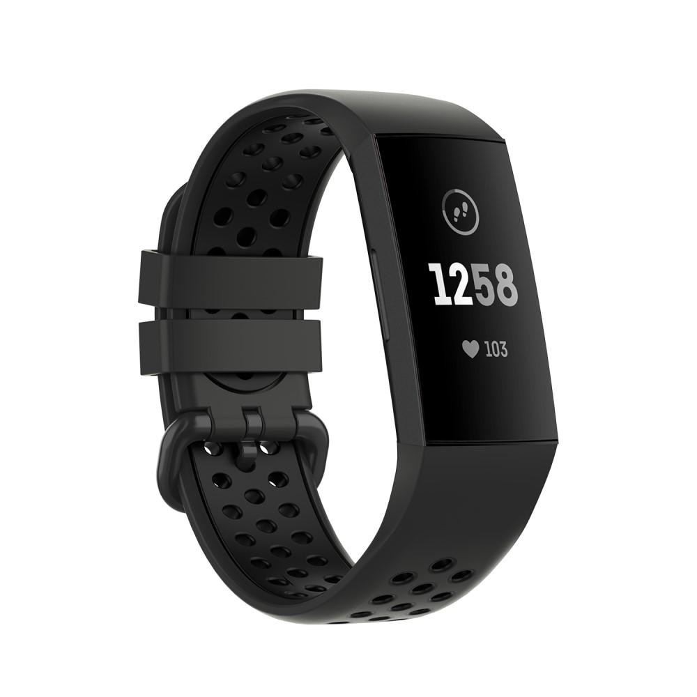 Fitbit Charge 3/4 Sport Siliconen bandje Donkergrijs