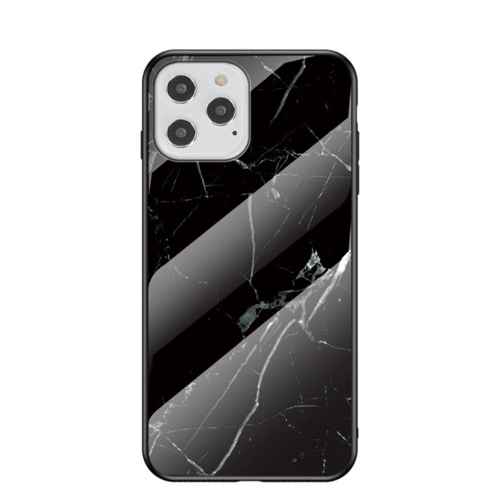 iPhone 12/12 Pro Hoesje Gehard Glas Zwart marmer