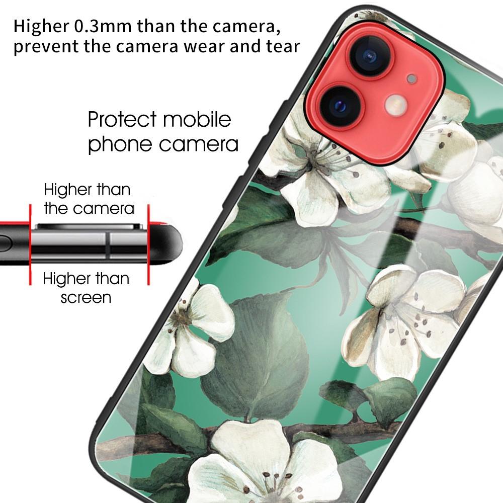 iPhone 12 Mini Hoesje Gehard Glas Bloemen