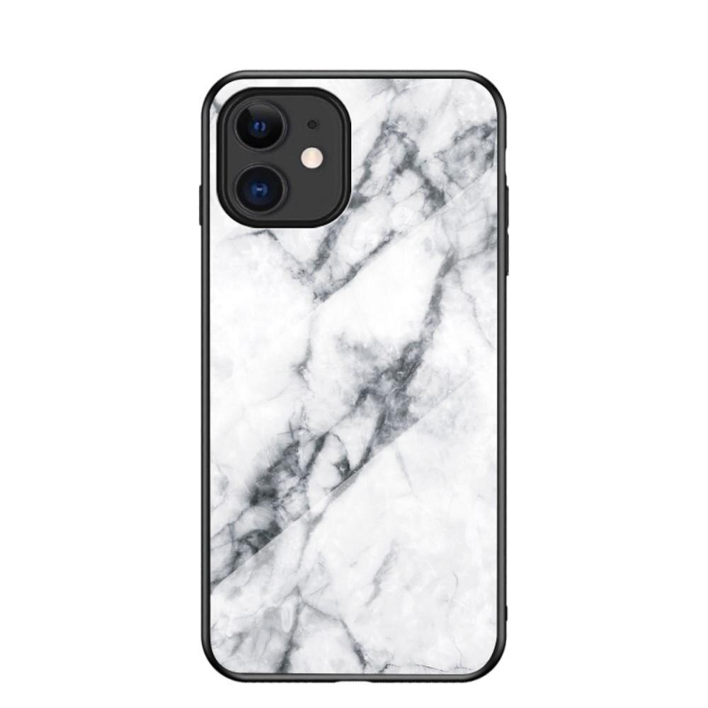 iPhone 12 Mini Hoesje Gehard Glas wit marmer