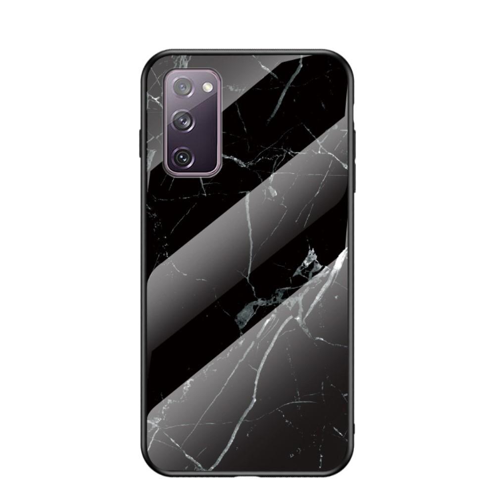 Samsung Galaxy S20 FE Hoesje Gehard Glas Zwart marmer