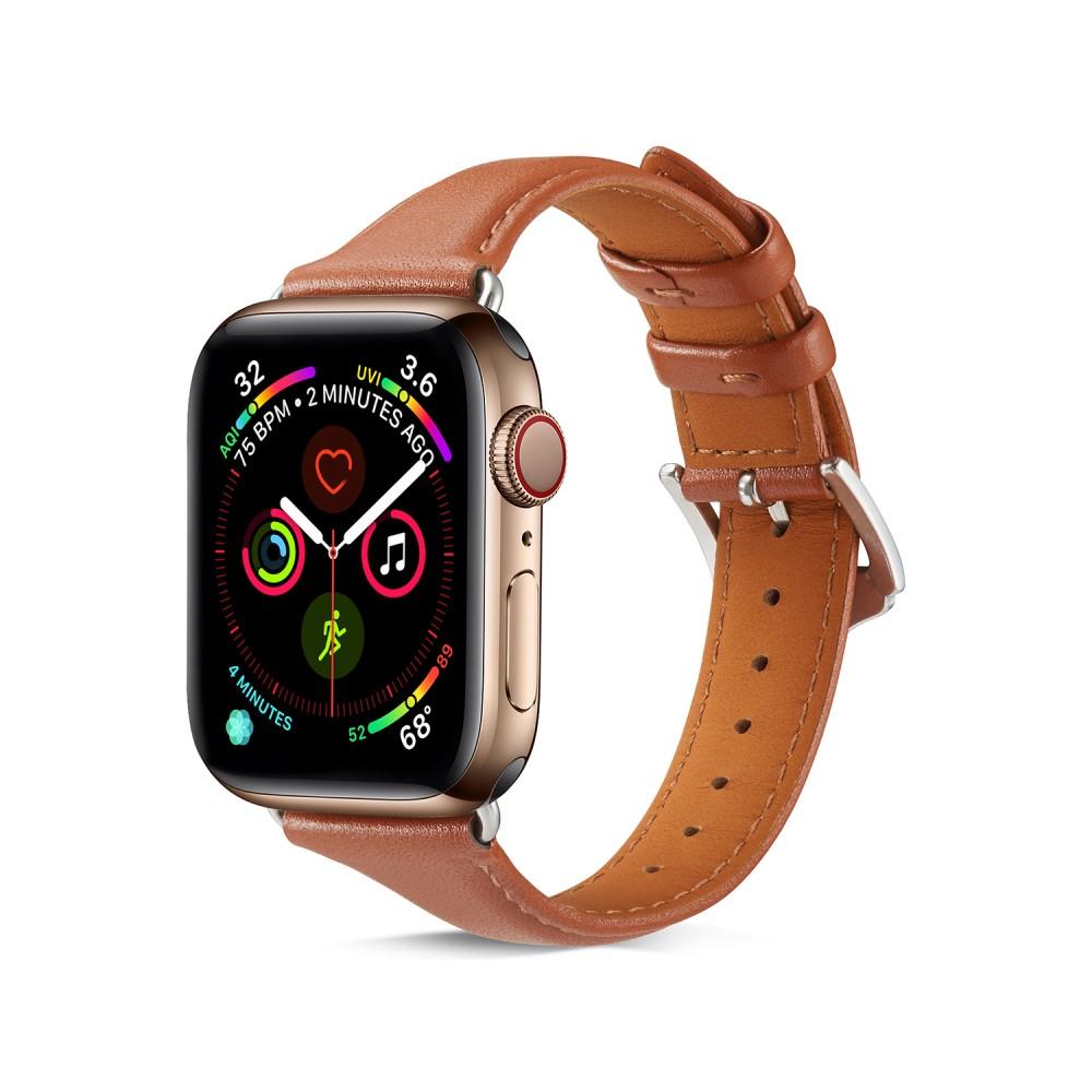 Apple Watch 41mm Series 9 Slim Leren bandje cognac