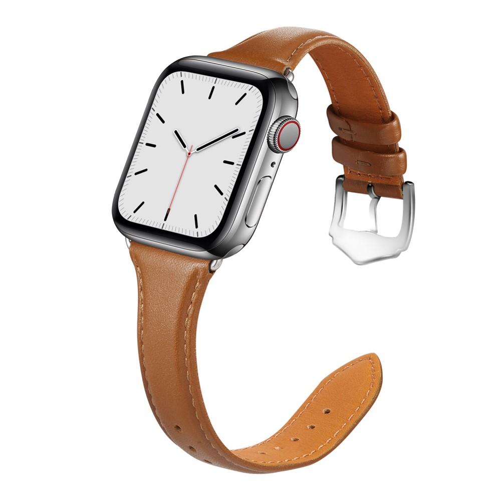 Apple Watch Ultra 49mm Slim Leren bandje cognac