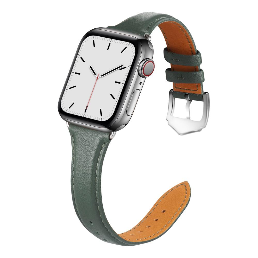 Apple Watch 41mm Series 8 Slim Leren bandje groen