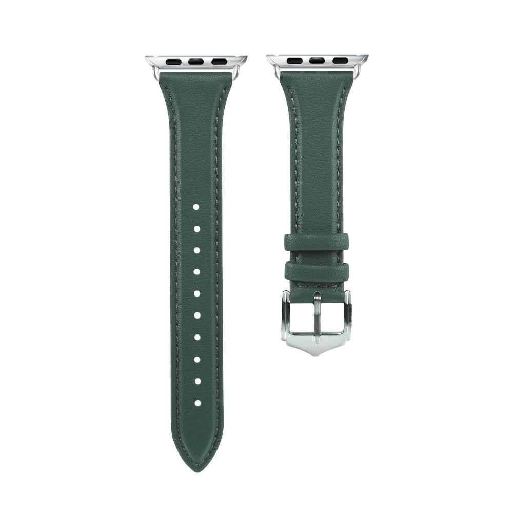 Apple Watch Ultra 49mm Slim Leren bandje groen