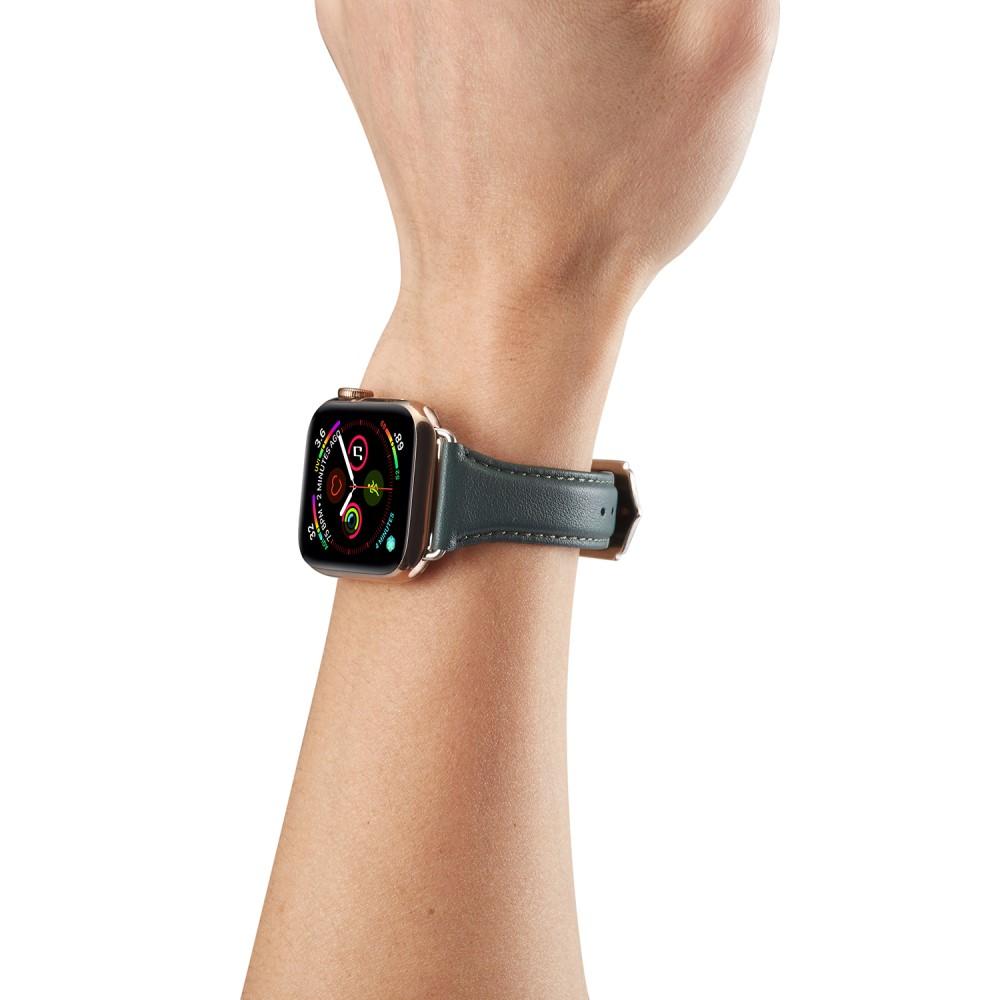 Apple Watch 41mm Series 8 Slim Leren bandje groen