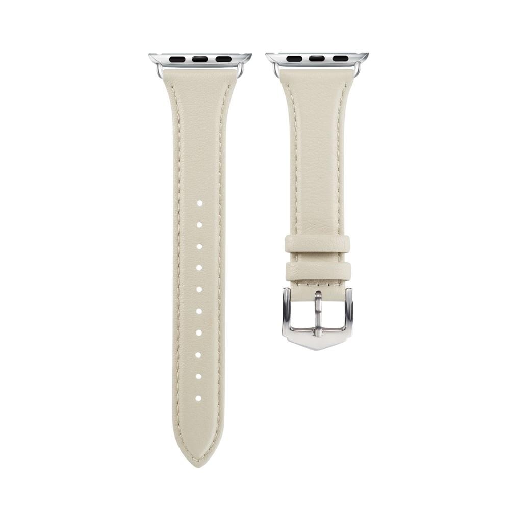 Apple Watch SE 40mm Slim Leren bandje beige