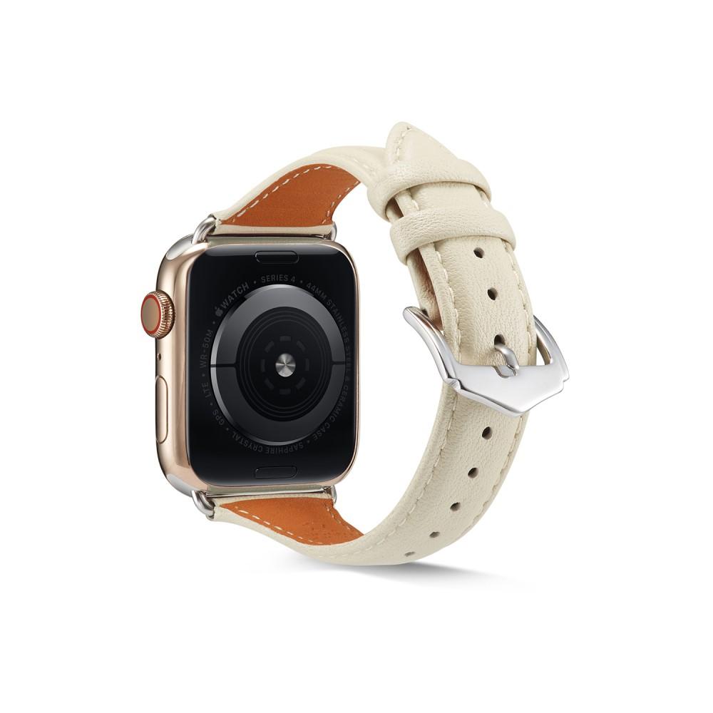 Apple Watch 41mm Series 8 Slim Leren bandje beige