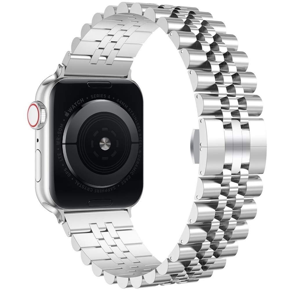 Apple Watch 45mm Series 7 Stainless Steel Bracelet zilver