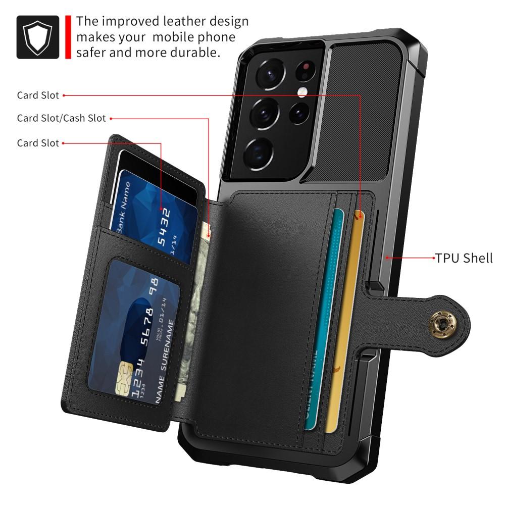 Samsung Galaxy S21 Ultra Tough Multi-slot Case Zwart