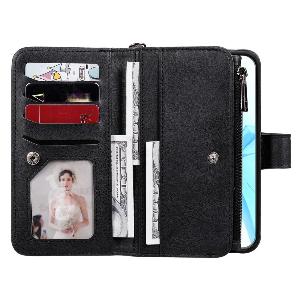 iPhone 12/12 Pro Zipper Magnet Wallet Zwart