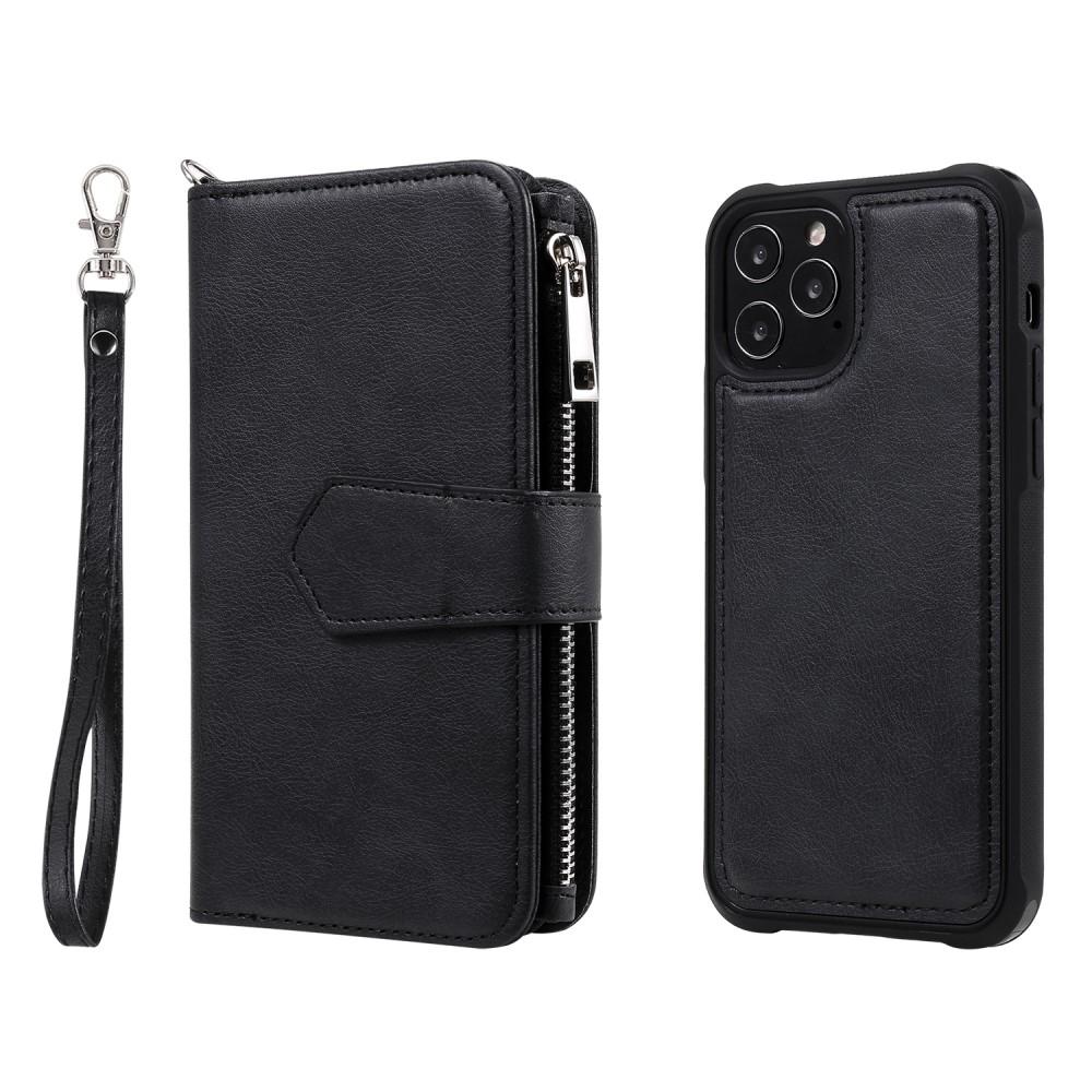 iPhone 12/12 Pro Zipper Magnet Wallet Zwart