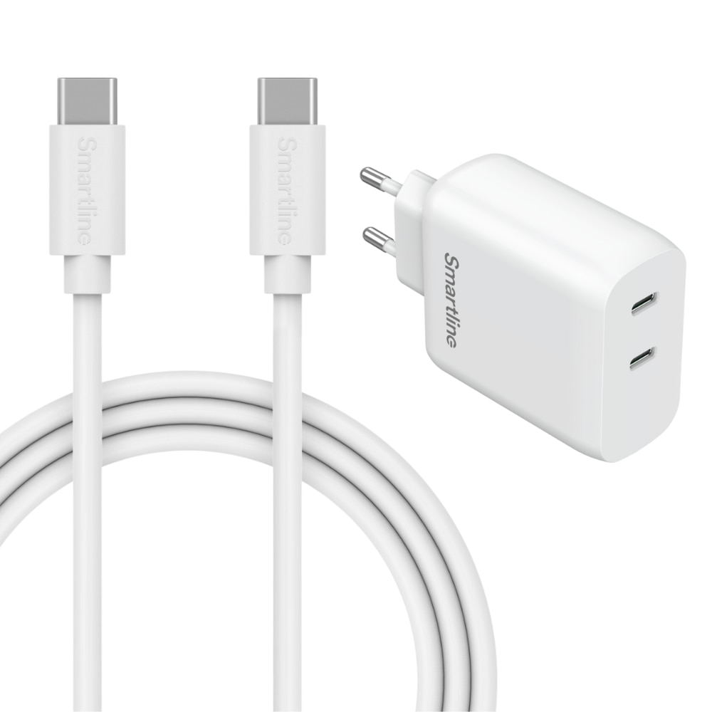 Premium oplader voor Edge 50 Fusion -  2 meter kabel & Dual adapter USB-C 35W - Smartline