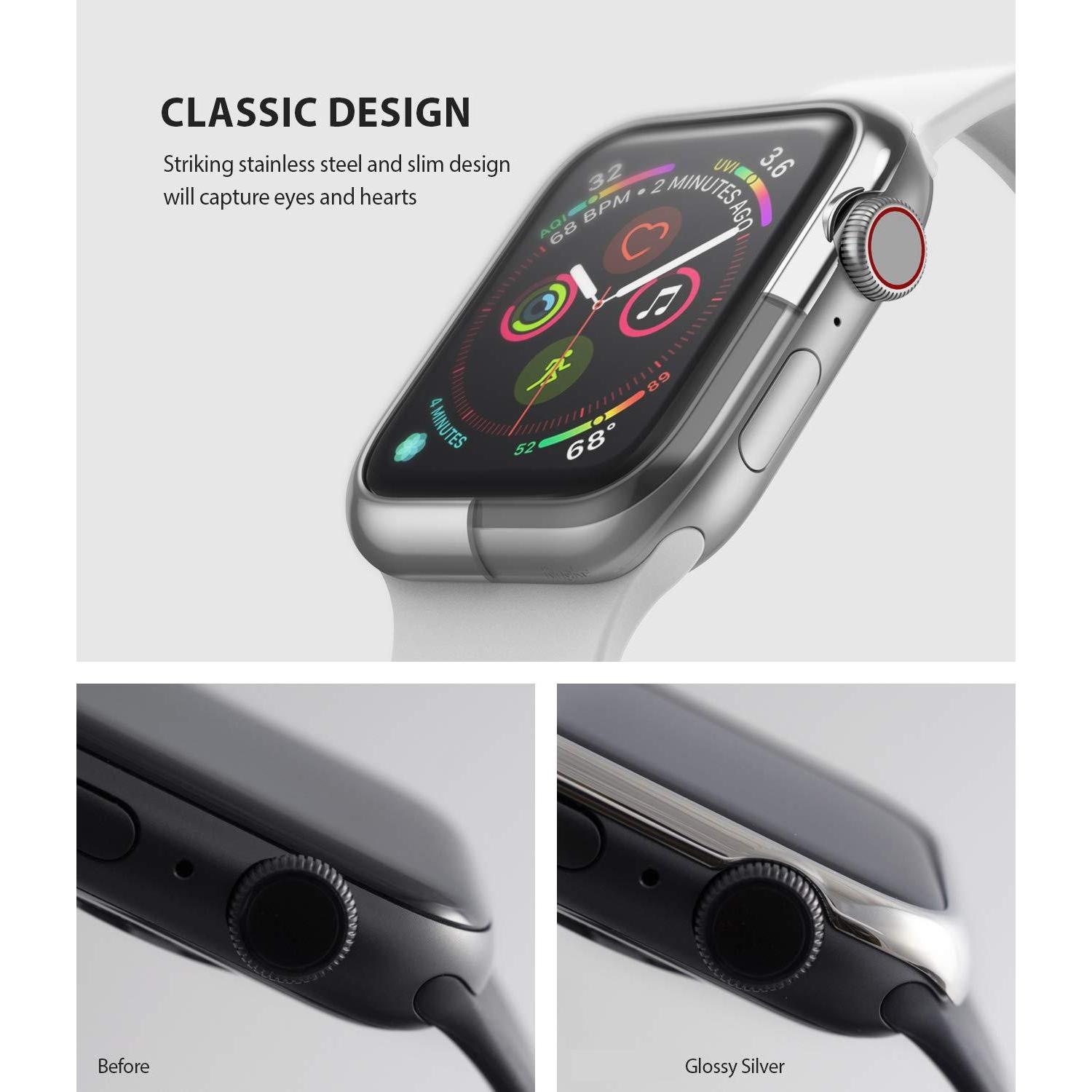 Bezel Styling Apple Watch 45mm Series 8 Zilver