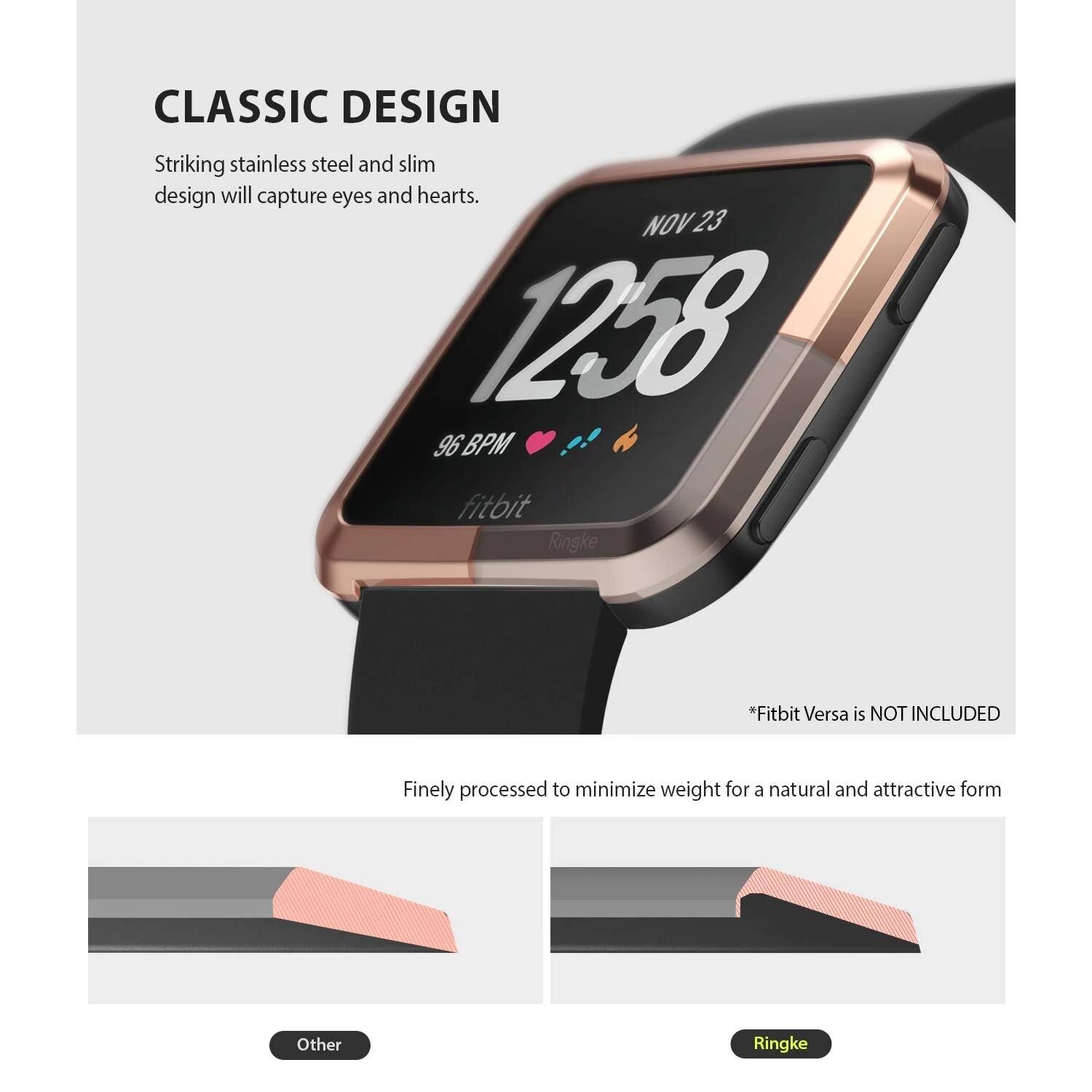 Bezel Styling Fitbit Versa Pink Gold