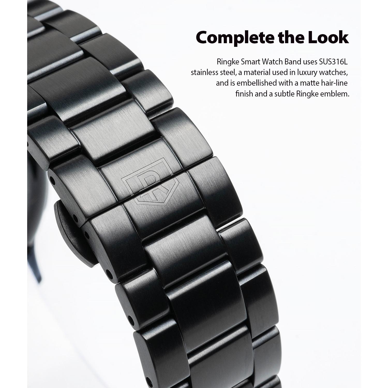 Metal One Armband Samsung Galaxy Watch Active 2 44mm Zwart