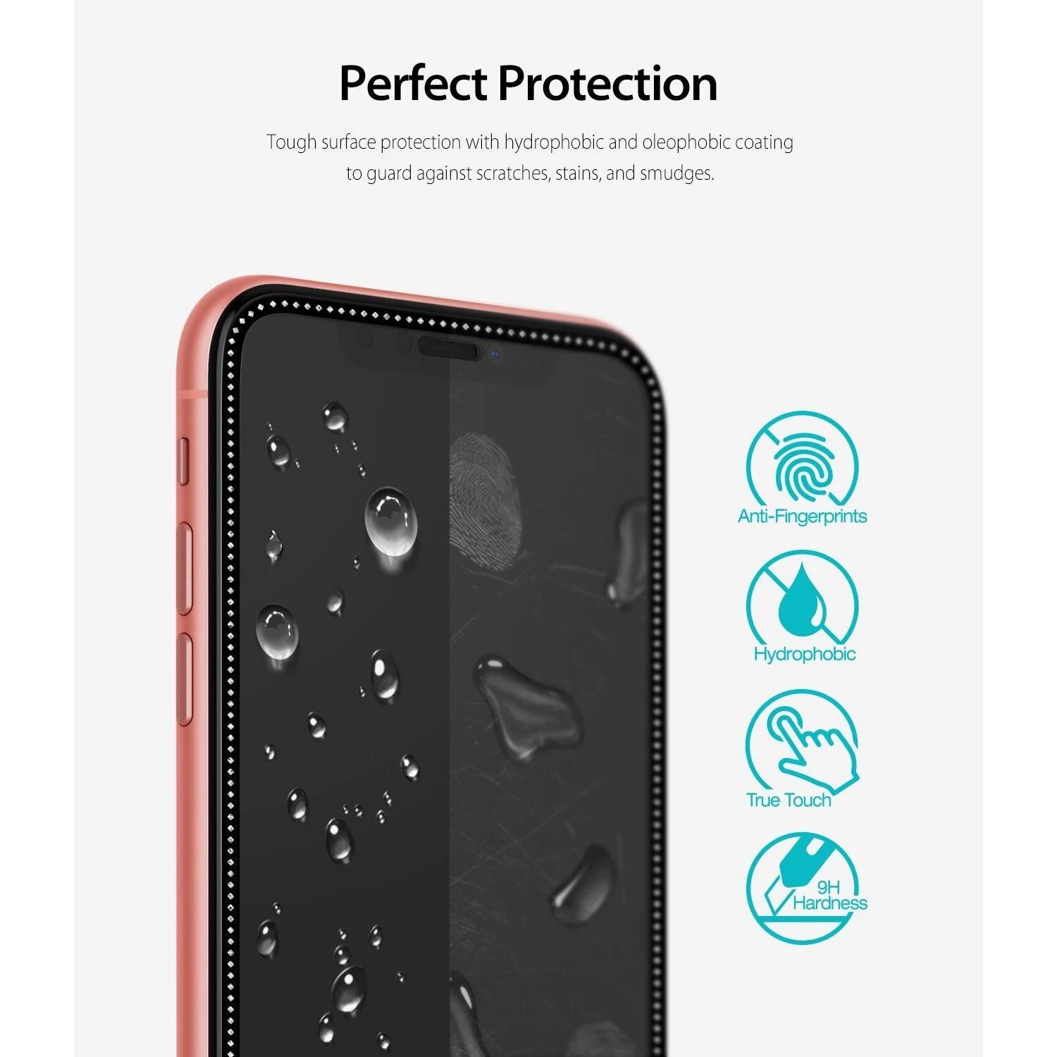 Invisible Defender Glass Jewel Edition iPhone 11/XR Zwart