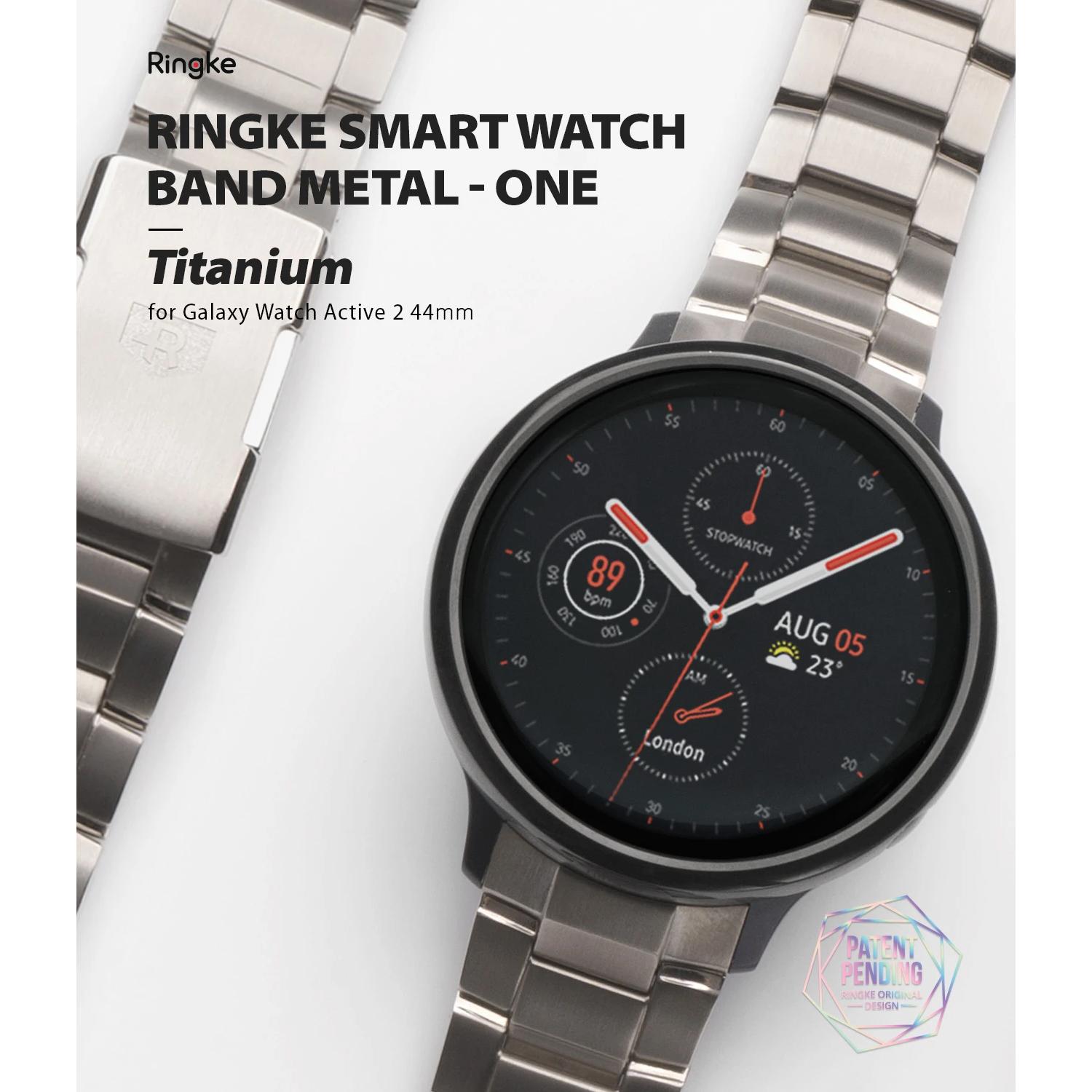 Metal One Titanium Armband Samsung Galaxy Watch Active 2 44mm Zilver