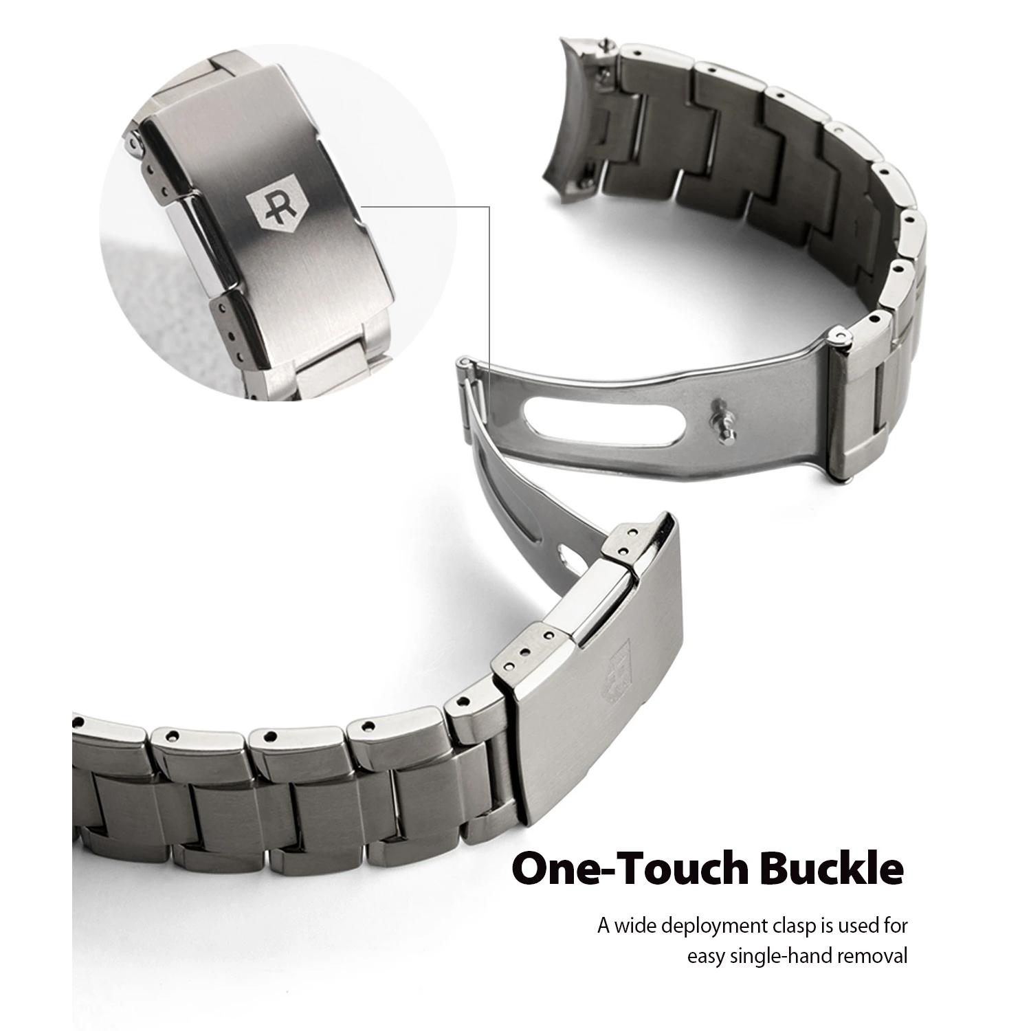 Metal One Titanium Armband Samsung Galaxy Watch Active 2 44mm Zilver