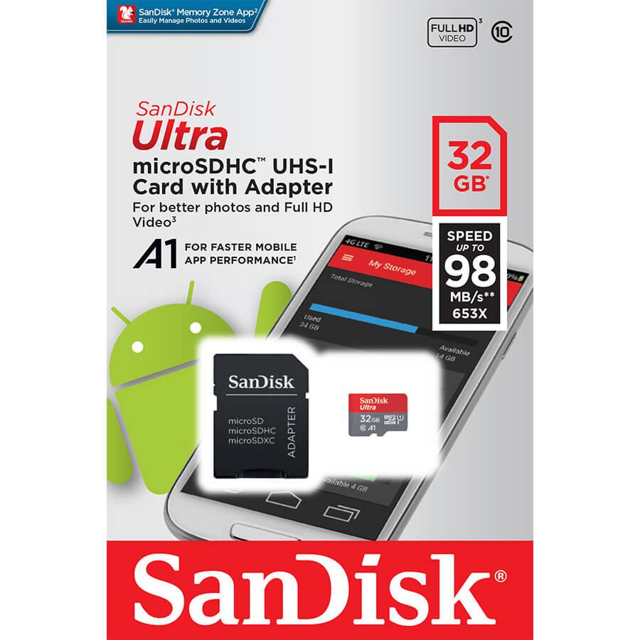 32GB microSDHC Class 10 UHS-I 120MB/s