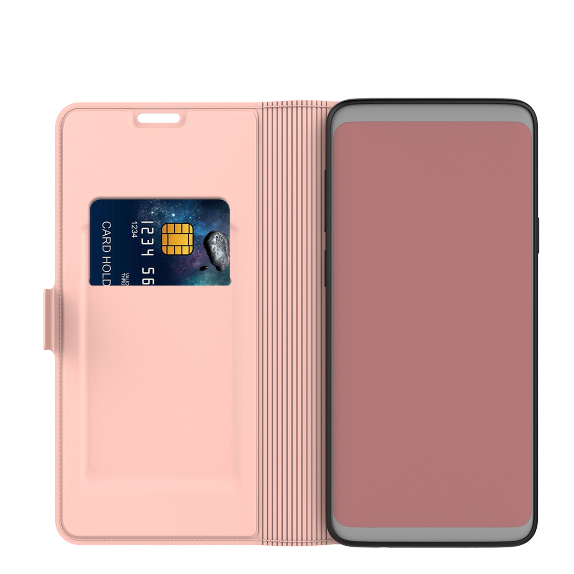 Slim Card Wallet Huawei P30 rosé goud