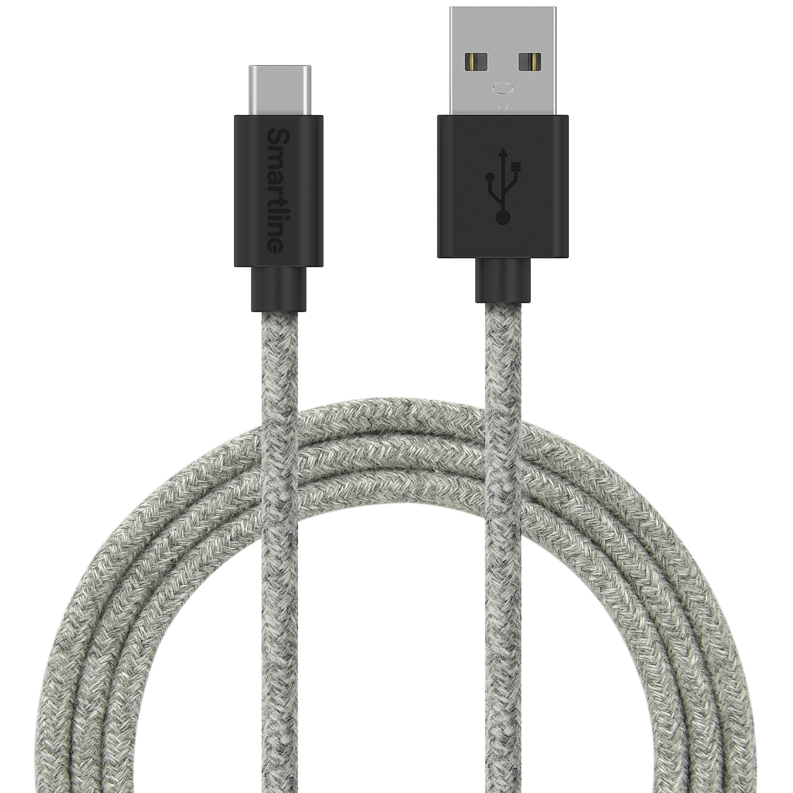 Fuzzy USB-kabel USB-C 2m USB-C Grijs