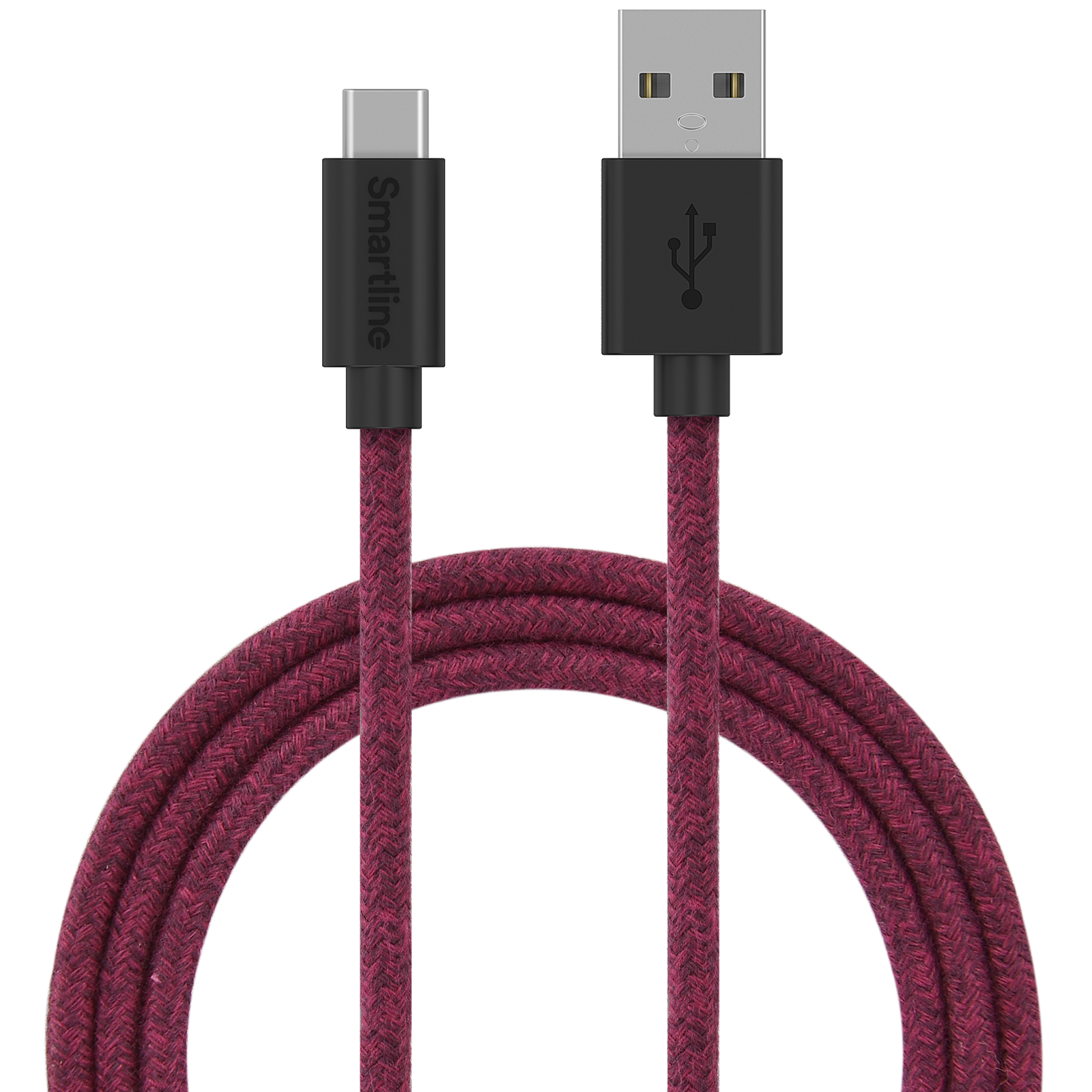 Fuzzy USB-kabel USB-C 2m USB-C Paars