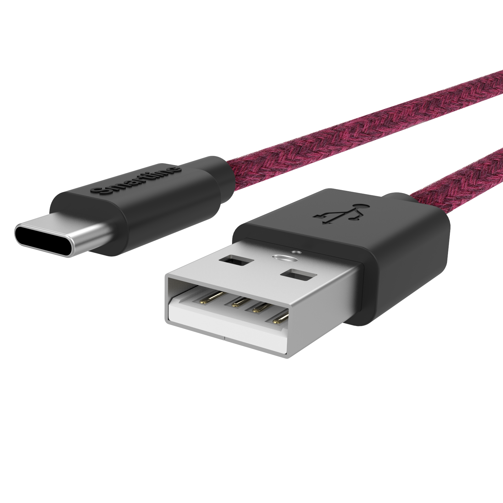 Fuzzy USB-kabel USB-C 2m USB-C Paars