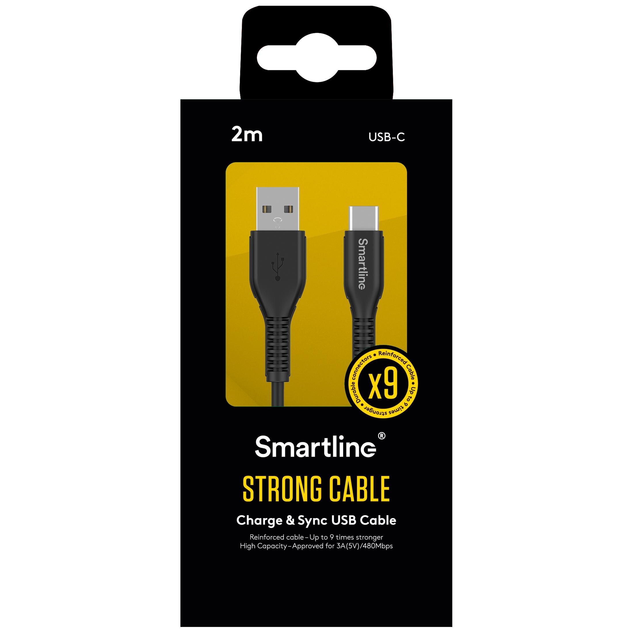 Strong USB-kabel USB-C 2m Zwart