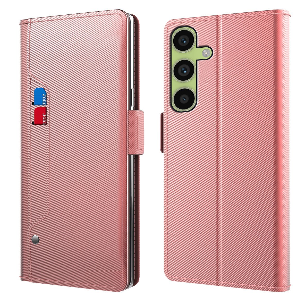 Samsung Galaxy A34 Bookcover Hoesje met Spiegel roze goud