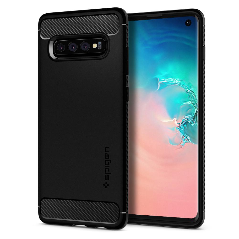 Case Rugged Armor Samsung Galaxy S10 Zwart