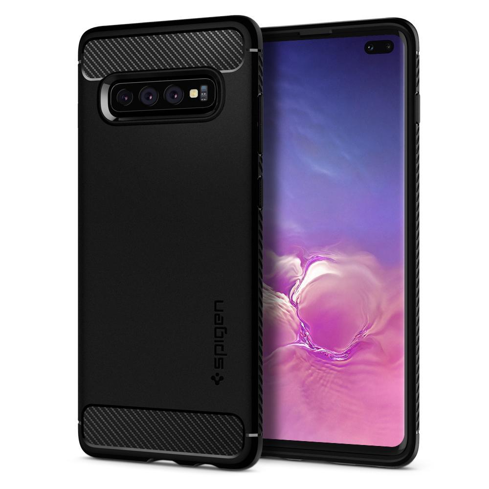 Case Rugged Armor Samsung Galaxy S10 Plus Zwart