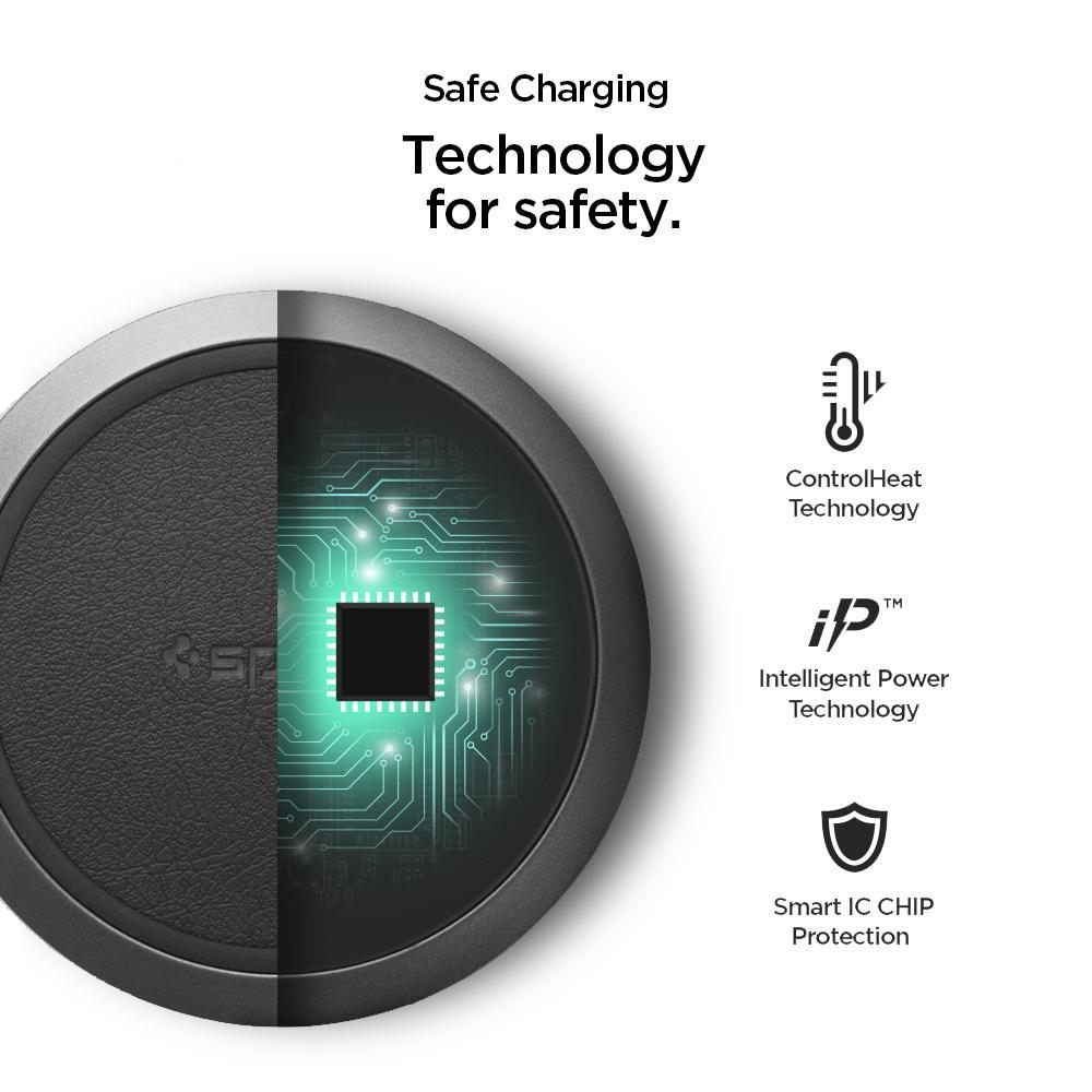 F308W Fast Wireless Qi Charger Zwart