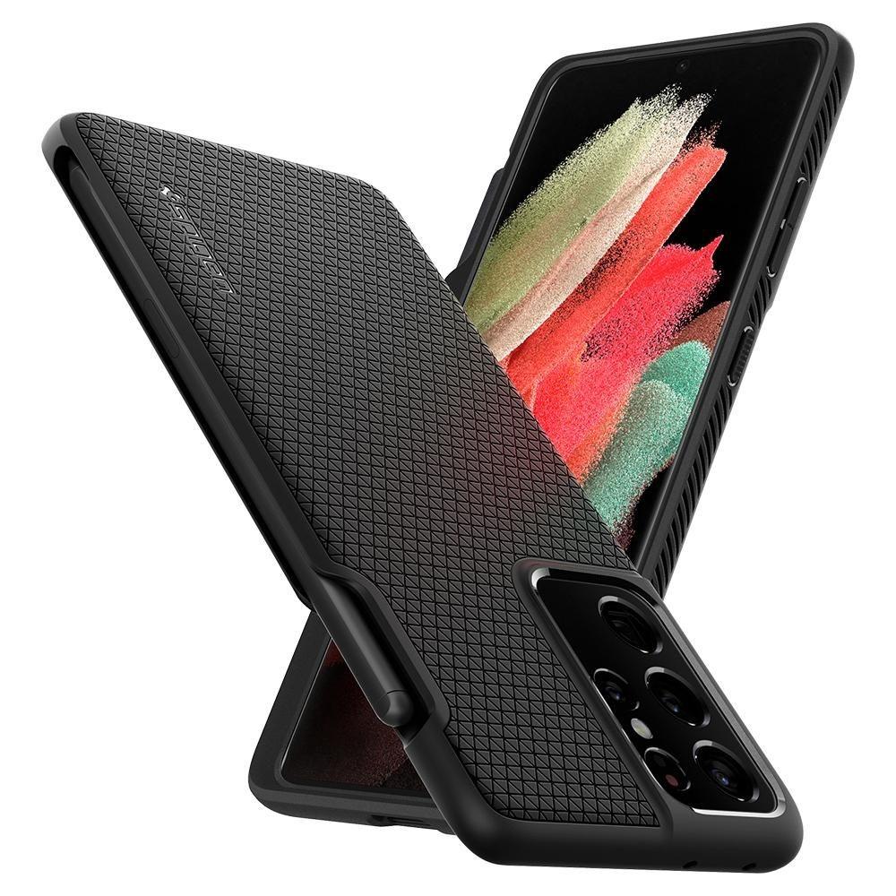 Case Liquid Air Pen Edition Samsung Galaxy S21 Ultra Zwart