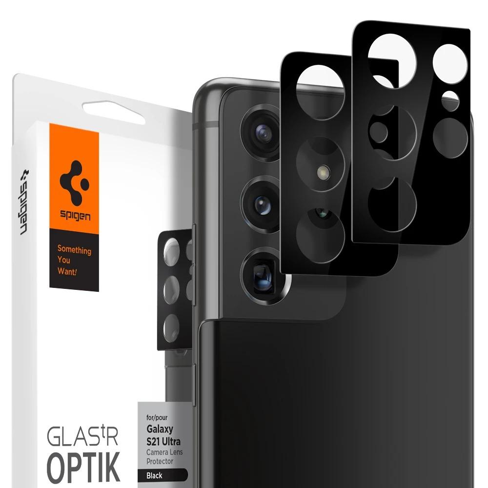 Ultra Optik Lens Protector Black (2-pack) Samsung Galaxy S21 Ultra Zwart