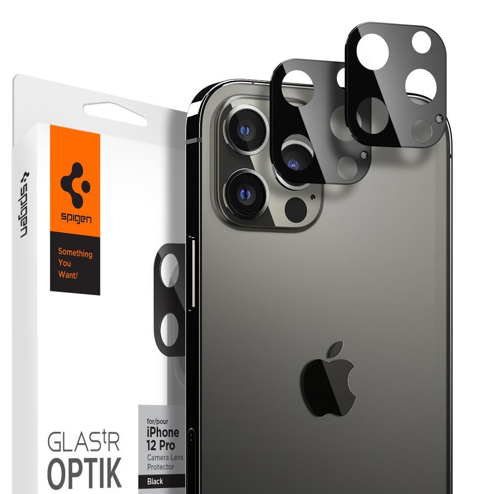 Optik Lens Protector Black (2-pack) iPhone 12 Pro Max Zwart